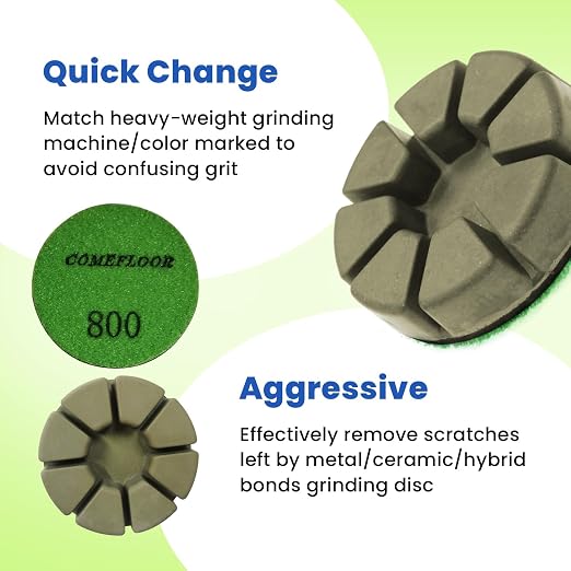 Diamond Floor Polishing Pucks for Terrazzo, Concrete Floor, 3 Inch 15mm Resin - Image 3