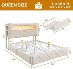Queen Upholstered LED Bed Frame - Image 2