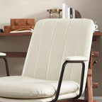 Art Leon Mid Century Modern Chair, Oak Legs Swivel Accent Chair No Wheels - Image 4
