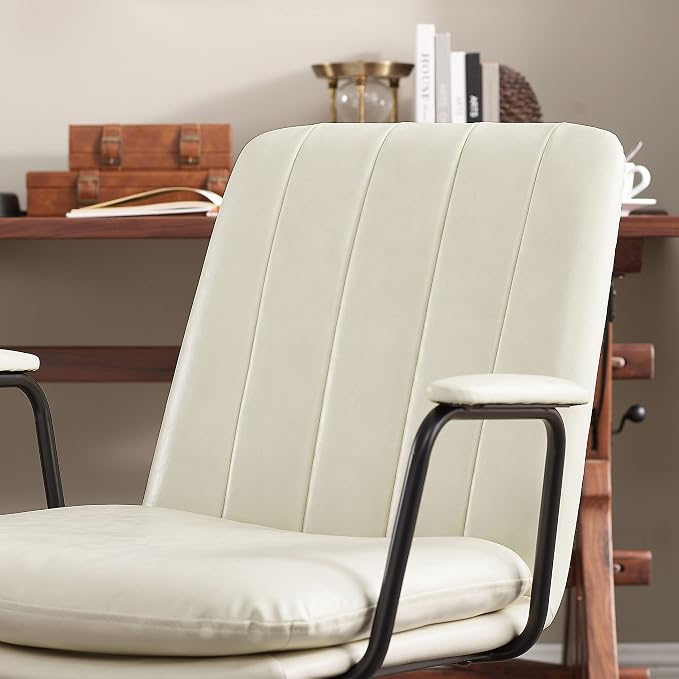 Art Leon Mid Century Modern Chair, Oak Legs Swivel Accent Chair No Wheels - Image 4