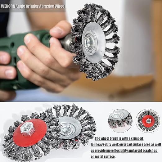 4 Pack 4 Inch Twist Knotted Wire Wheel Brush - Image 3