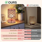 TOBUSA Crystal Rechargeable Cordless Table Lamps Set of 2, Wireless Lamps - Image 6