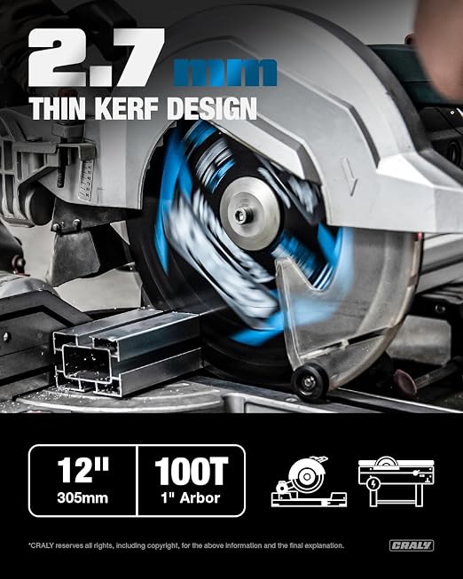 CRALY 12 Inch 100 Teeth Aluminum and Non-Ferrous Metal Cutting Circular Saw - Image 2