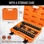 HORUSDY 1/2" Drive Shallow Impact Socket Set, 24-Piece SAE and Metric, 6 Point - Image 6