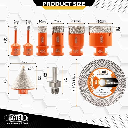 BGTEC Diamond Hole Saw Kit - Image 3