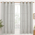 YoungsTex Light Grey Linen Curtains 68 Inch Length by YoungsTex