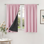 BGment Pink Blackout Curtains for Nursery, Short Kids Curtains Thermal by BGment
