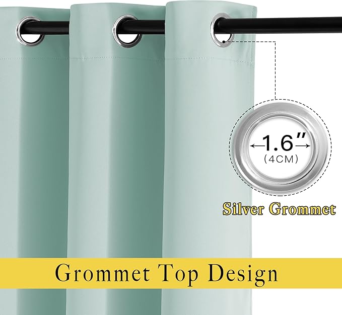 NICETOWN Room Darkening 118 inch Long Curtains, Grommet Thermal Drapes Weighted - Image 2