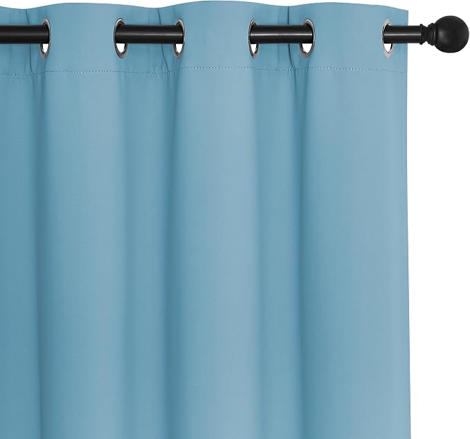 NICETOWN Teal Blue Blackout Curtains 84 inch Length, Grommet Top Room Darkening - Image 7