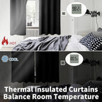 BGment Black Blackout Curtains 95 Inches Long 2 Panels Set - Image 4
