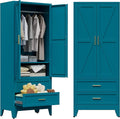 COFaR Metal Wardrobe Cabinet, 71 Farmhouse Armoire Wardrobe Closet by COFAR
