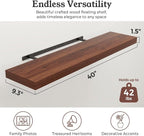 Floating Shelves for Wall, 9.3" Deep Wall Mounted Wood Shelves for Bathroom - Image 2