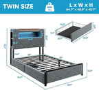 Twin Upholstered LED Bed Frame - Image 2