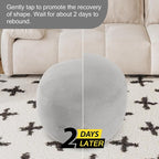 MeMoreCool Round Stuffed Pouf Ottoman Foot Rest, Floor Pouf Foot Stool - Image 7