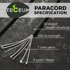 TECEUM 5/32" Paracord Rope 1000 – 1000ft / 200ft / 100ft / 50ft – Tactical - Image 2