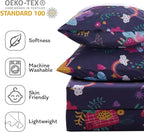 JSD Purple Fairy Kids Sheet Set Full Size, 4 Piece Girls Floral Printed - Image 4