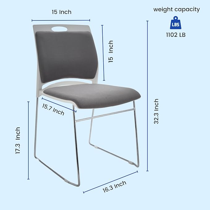 20 Stacking Chairs Stackable for Waiting Room, Office Home Guest Chair - Image 3