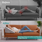 Bedluxe Wedge Pillow for Sleeping, Adjustable 9&12 Inch Foldable Bed Wedge - Image 3