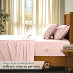 LBRO2M 100% Cotton Sheets Set Deep Pocket 19", 1000 Thread Count King Size 4 - Image 2