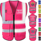 Custom Safety Vest with Logo for Men Women Personalized Class 2 High Visibility by Qingxily