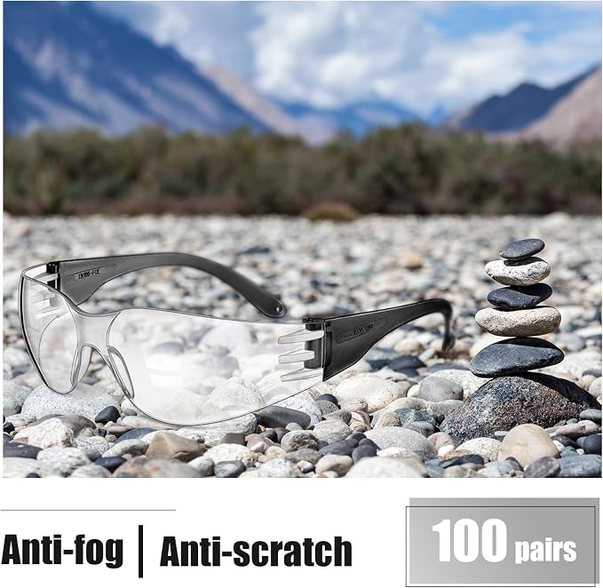 Chumia 100 Pairs Bulk Safety Glasses Eye Protection Goggles - Image 4
