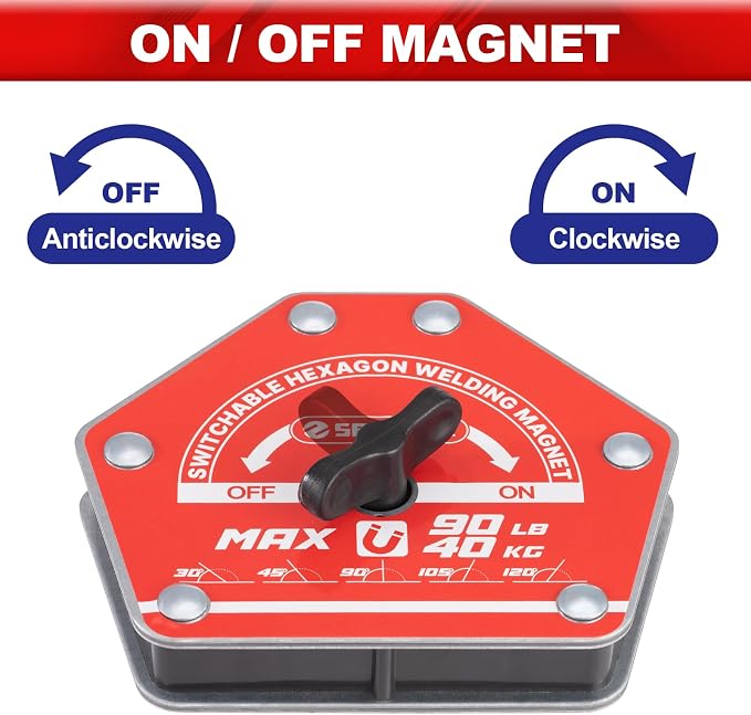 Spurtar Switchable Welding Magnets 90lbs Welding Clamps On Off Magnet Holder - Image 3