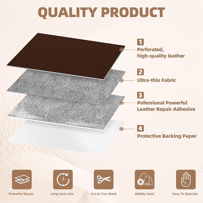 Leather Repair Patch, 17X158 inch Strong Sticky Repair Patch Self Adhesive - Image 7