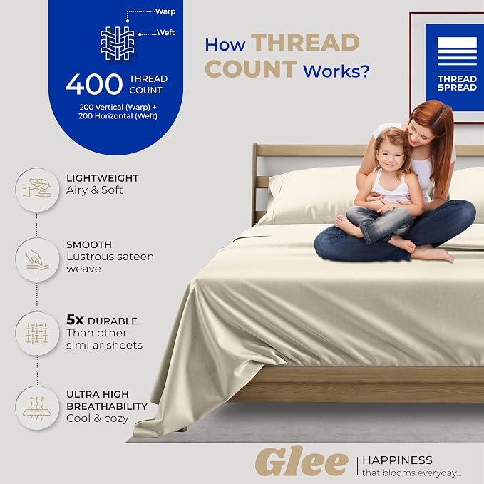 THREAD SPREAD 100% Cotton Full Size Bed Sheet Set - Image 2