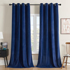 Joydeco Royal Blue Velvet Curtains 90 inch Curtains, Luxury Grommet Blackout by JOYDECO