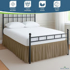 Rajlinen Ruffled Bed Skirt Twin, 24 Inch Drop Dust Ruffle - Image 3