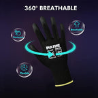 DULFINE Ultra-Thin PU Coated Work Gloves-60 Pairs, Excellent Grip, Nylon Shell - Image 2