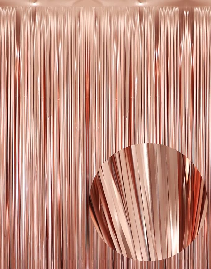 GOER 3.2 ft x 8.2 ft Metallic Tinsel Foil Fringe Curtains by GOER