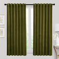 RYB HOME Velvet Curtains 63 inches Length, Back Tab & Rod Pocket Soft Fabric by RYBHOME