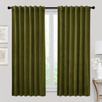 RYB HOME Velvet Curtains 63 inches Length, Back Tab & Rod Pocket Soft Fabric by RYBHOME