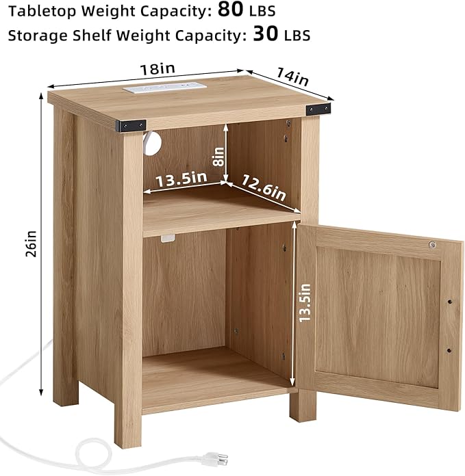 Joaxswe Boho Fluted Nightstand for Bedroom, Modern Accent Bedside Tables - Image 2