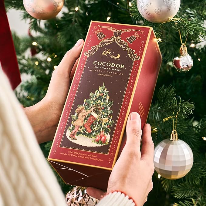 COCODOR Christmas Reed Diffuser Set / 6.7oz / Snow Fig/Holiday Scented Oil - Image 6