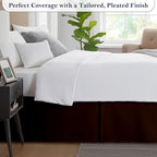 Queen Bed Skirt, Luxury 16 Inch Drop Chocolate Pleated Bed Skirt, Double - Image 4