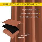 NICETOWN Burnt Orange Window Treatments 66 inch Length 2 Panels Set, Grommet - Image 3