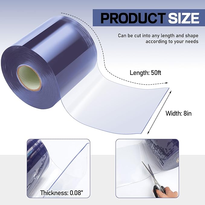 Moukeren Plastic Door Curtain for Winter 50 ft x 8 Inch Thermal Insulated - Image 2