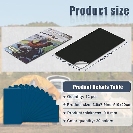 7.9x3.9 inch 12 PCS Nylon Repair Patch Nylon Repair Tape Self Adhesive Fabric - Image 2