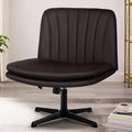 PUKAMI Criss Cross Legged Office Chair, Armless Office Desk Chair No Wheels by PUKAMI