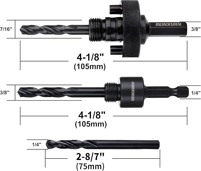 Quick Change Hole Saw Mandrel, 7/16-Inch and 3/8 Inch Hole Saw Arbor - Image 2