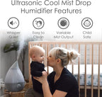 Crane Ultrasonic Teardrop Cool Mist Humidifier, Large 1 Gal Tank, Automatic - Image 2