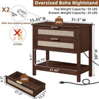 LEYAOYAO 31.5" Wide Rattan Night Stand - Image 2