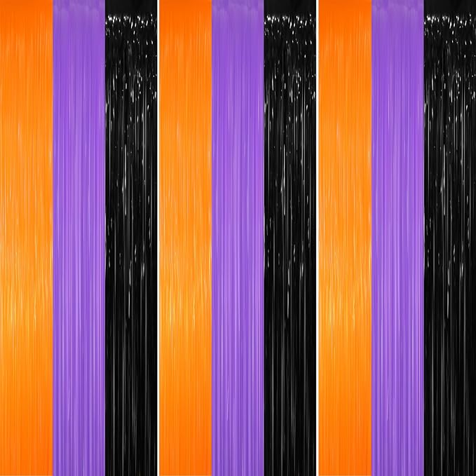 GOER 3.2 ft x 8.2 ft Metallic Tinsel Foil Fringe Party Backdrop by GOER