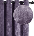SMILETIME Lilac Purple Crushed Velvet Curtains 52x90 inch Luxurious Thermal - Image 2