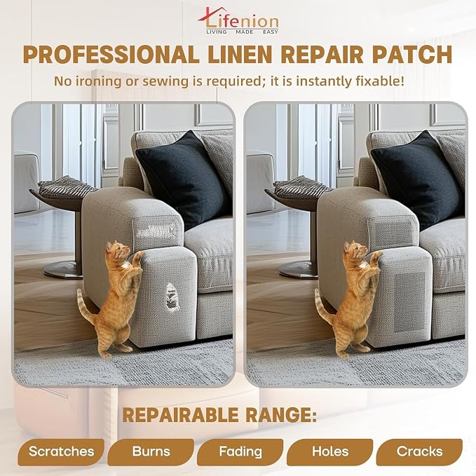 Fabric Repair Patches, Linen Self-Adhesive Fabric Repair Tape, Strong Sticky - Image 2