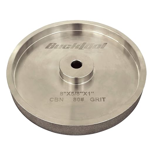 BUCKTOOL 80 Grit 8 Inch CBN Grinding Wheel, 5/8" Arbor Cubic Boron Nitride by BUCKTOOL
