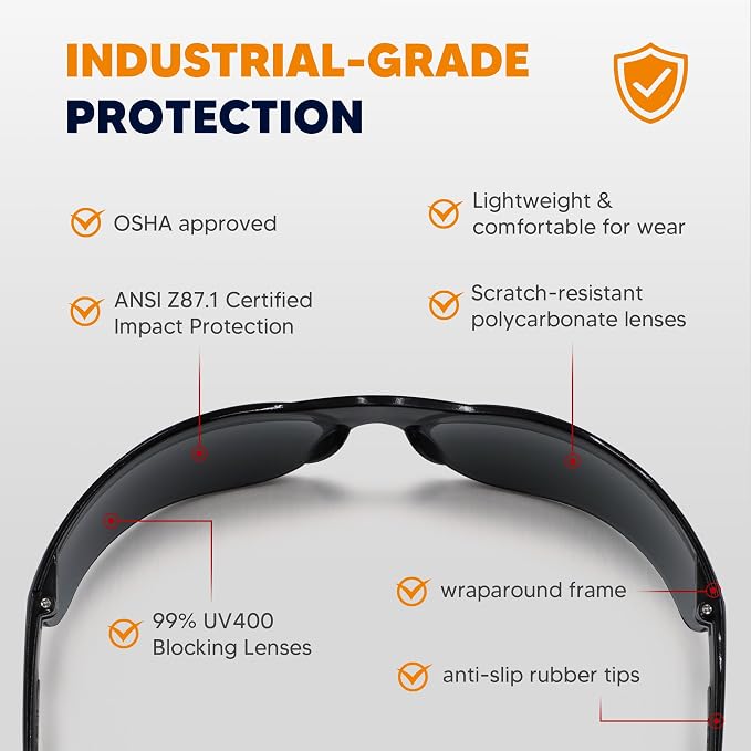 Tinted Safety Glasses 24 Pack, Safety Sunglasses Bulk UV Protection & ANSI Z87.1 - Image 2
