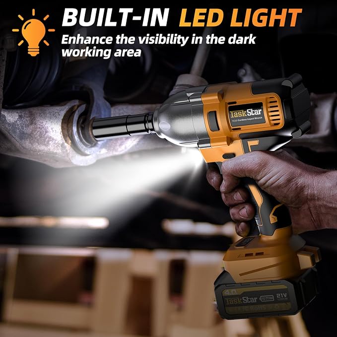 Cordless Impact Wrench 1/2 Inch, 1200N·m Brushless High Torque Impact Gun - Image 2